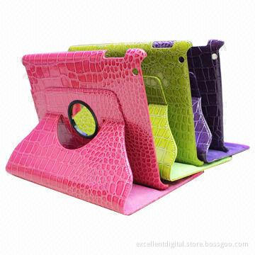 Leather Cases for iPad 2/3/4 with Crocodile Print, Sized 25 x 20 x 2cm